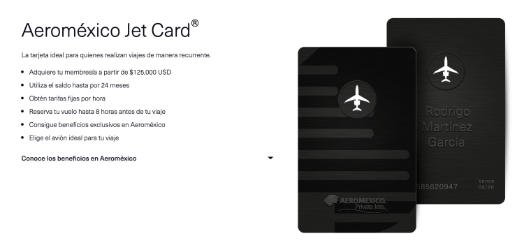 Aeromexico Jet Card