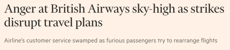 BA strike private jet options