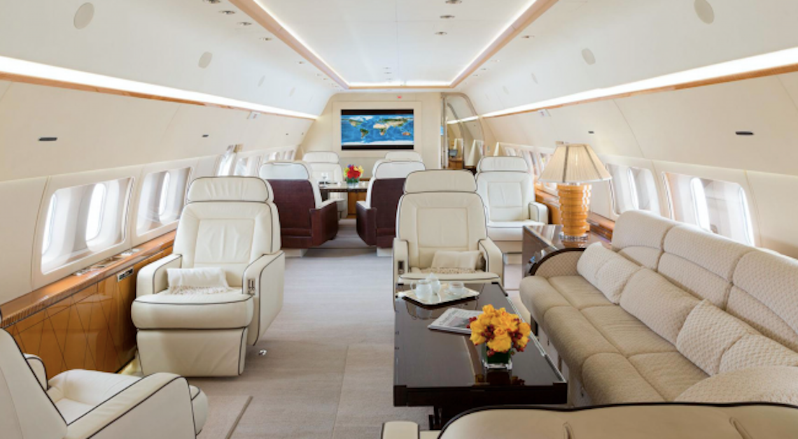 This Boeing Business Jet for charter seats 18 without owner restrictions