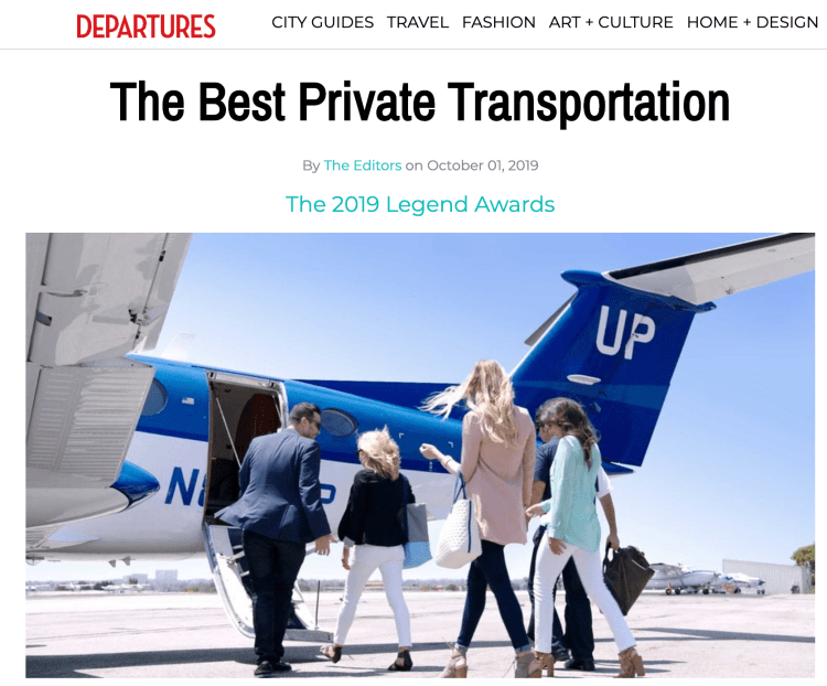 private jet award winners