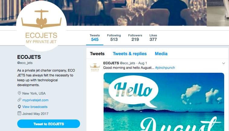 Ecojets on Twitter