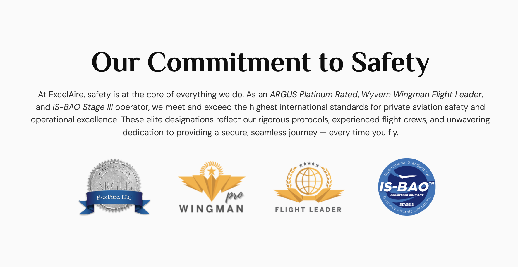 ExcelAire safety ratings