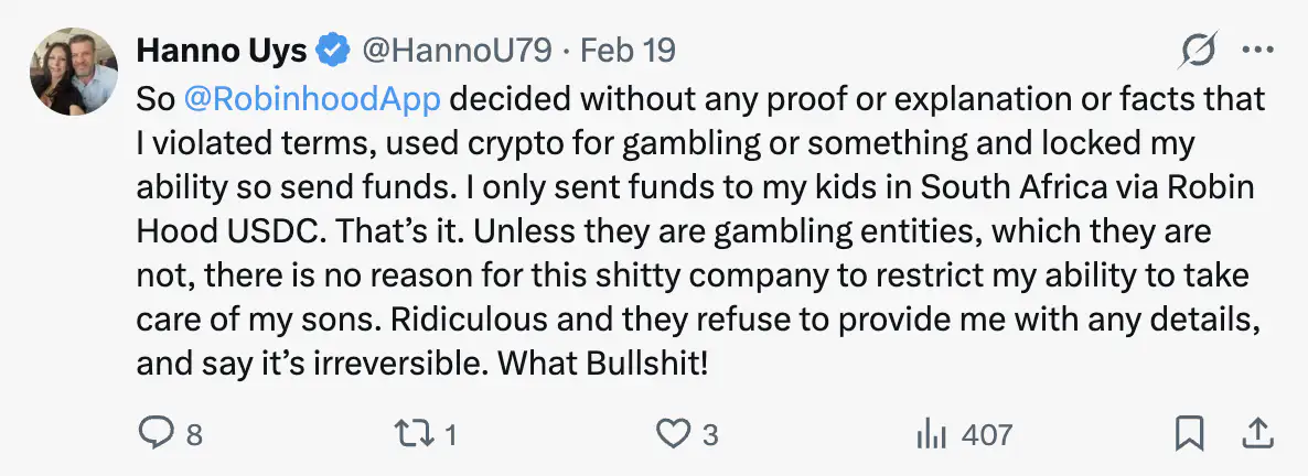 Hanno Uys Robinhood