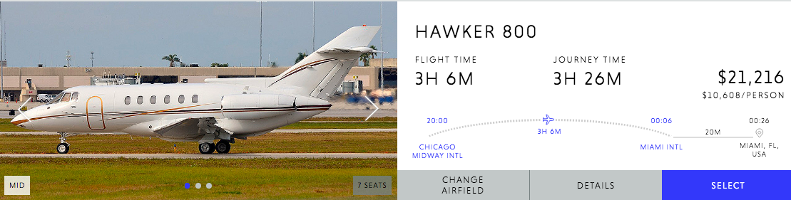 Hawker 800xp charter price.png