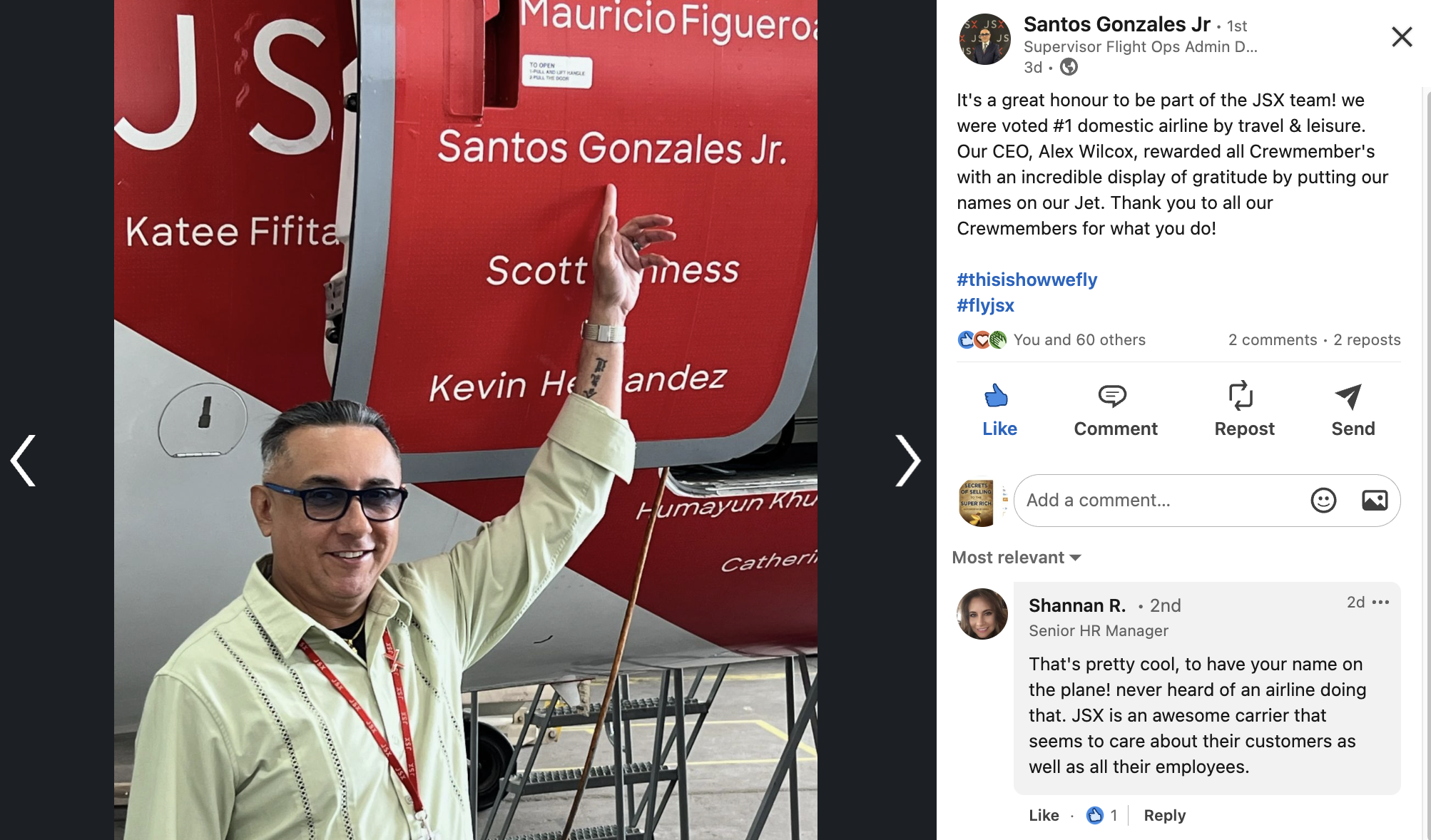 JSX Santo Gonzales Jr on Linkedin