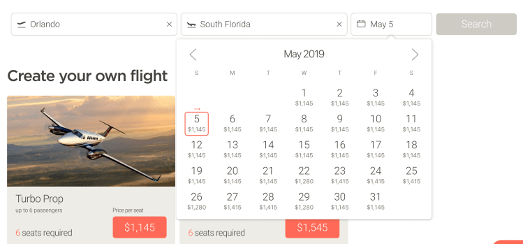 JetSmarter May flights
