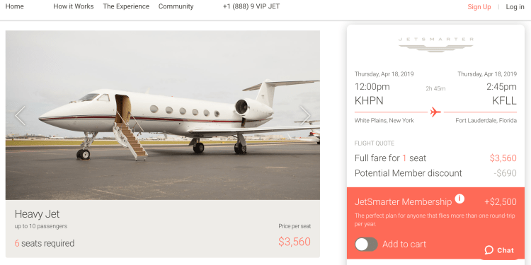 JetSmarter crowdsourcing prices