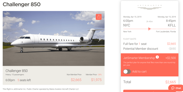 JetSmarter pricing