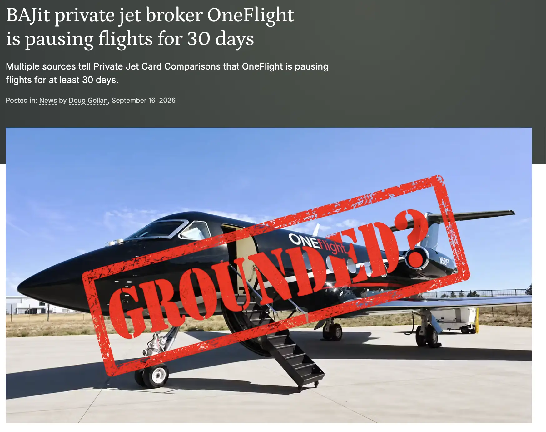 OneFlight grounded