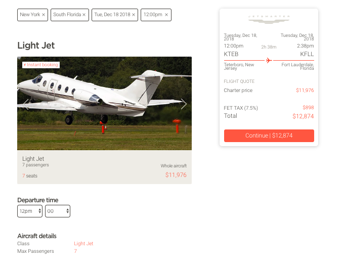 private jet charter pricing