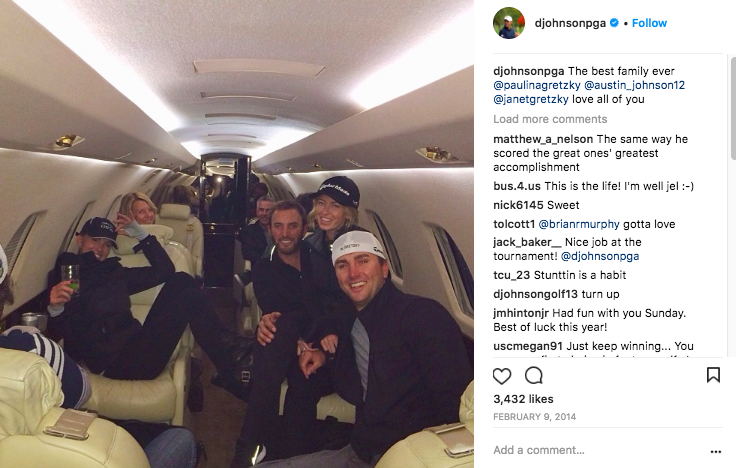 PGA Golfer Dustin Johnson on a NetJets private jet