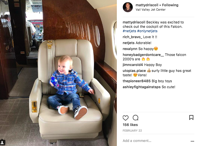 A four year old will only travel on a NetJets private jet
