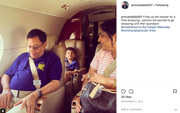 Kid photobombs his grandparents on a private jet