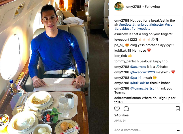 Breakfast on a NetJets Gulfstream G450. You can buy a 25 hour fractional jet card from NetJets