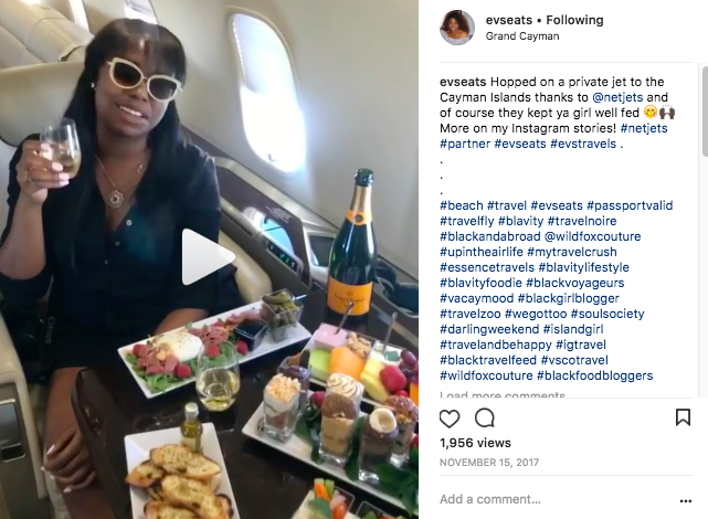 NetJets private jet catering lunch