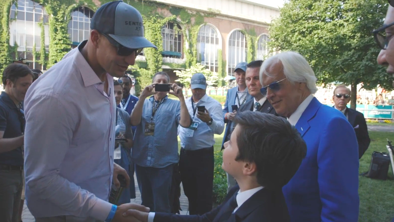 Triple Crown trainer Bob Baffert and Sentient Jet ambassador Rob Gronkowski