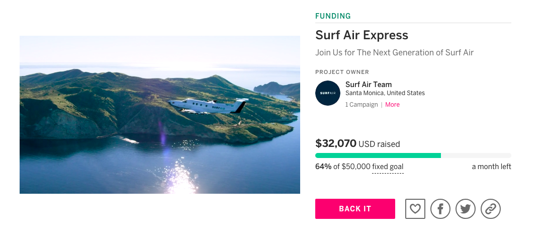 Surf Air Express offers by the flight pricing