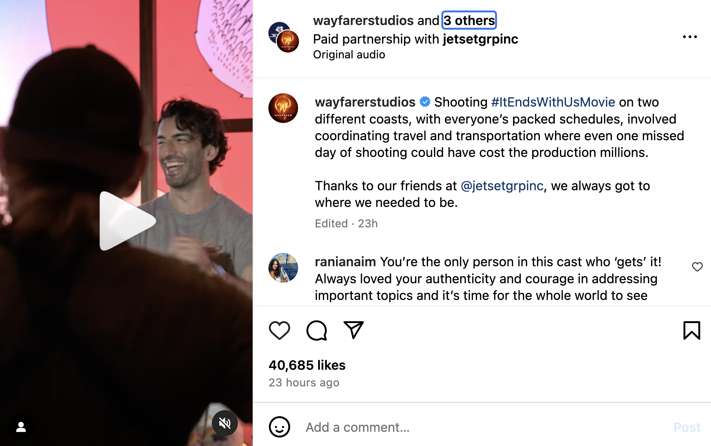 Wayfarer Studios private jet