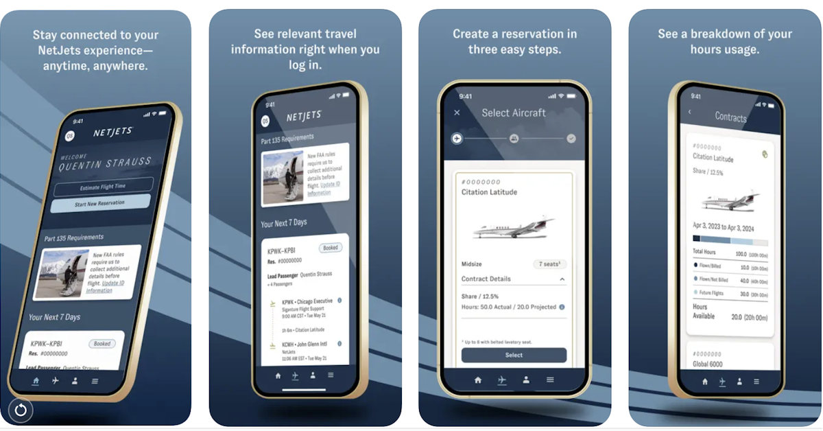 Net Jet Event Examples NetJets updates owner app