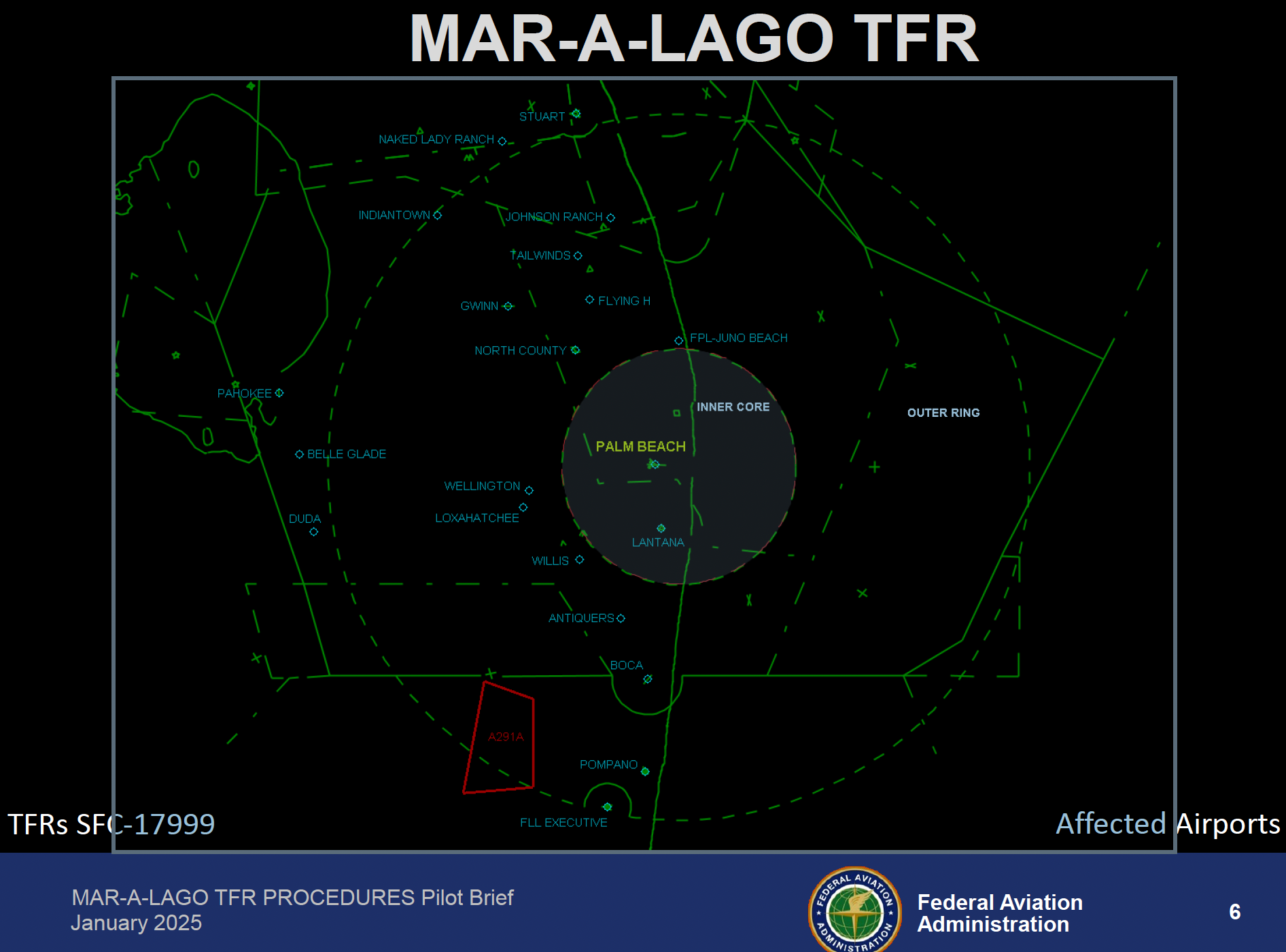 FAA Mar-a-Lago Trump Temporary Flight Restrictions Map