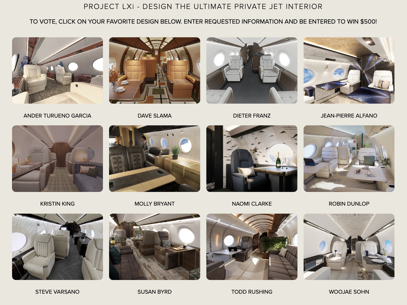 Flexjet LXI design contest