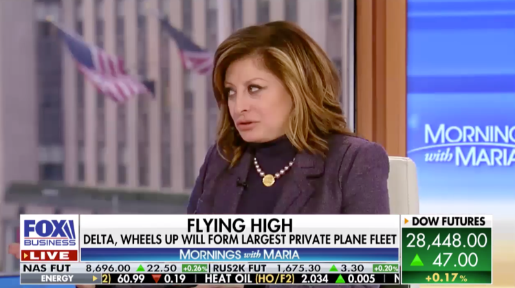 Fox Business Maria Bartiromo and Wheels Up CEO/Founder Kenny Dichter