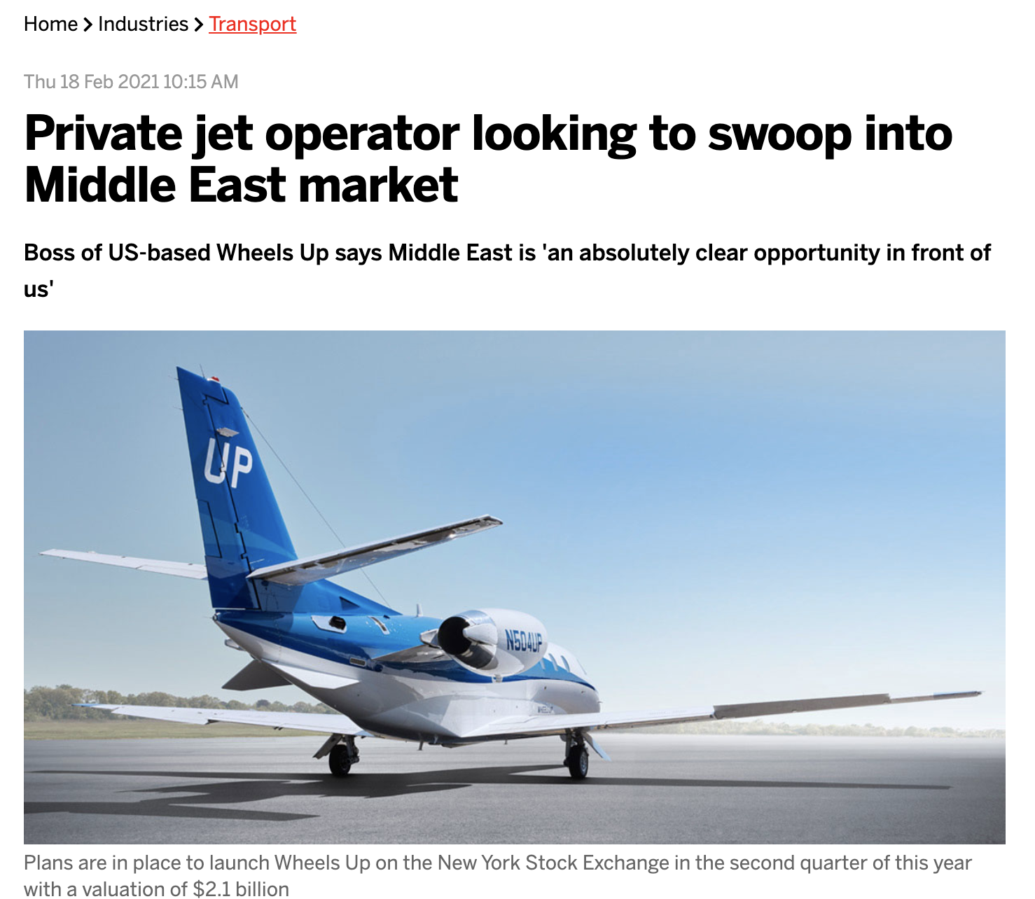 Wheels Up Middle East