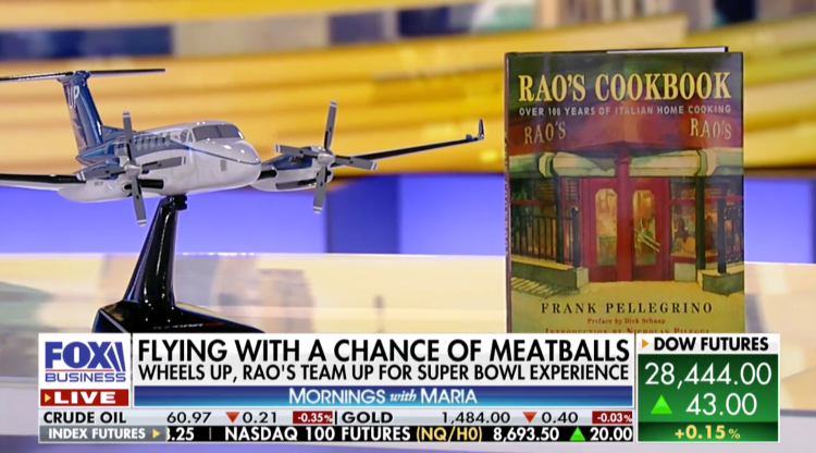 Wheels Up Rao's Super Bowl LIV Miami 2020