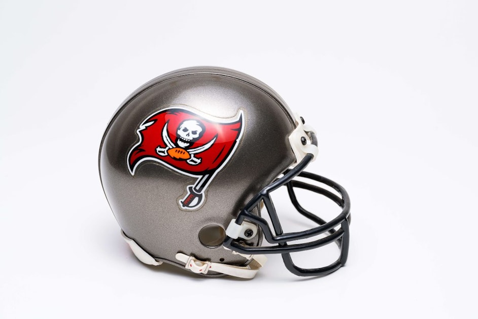 A Bucs helmet fit for a USA Military Veteran 